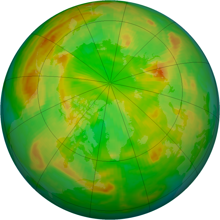 Arctic ozone map for 11 June 1985